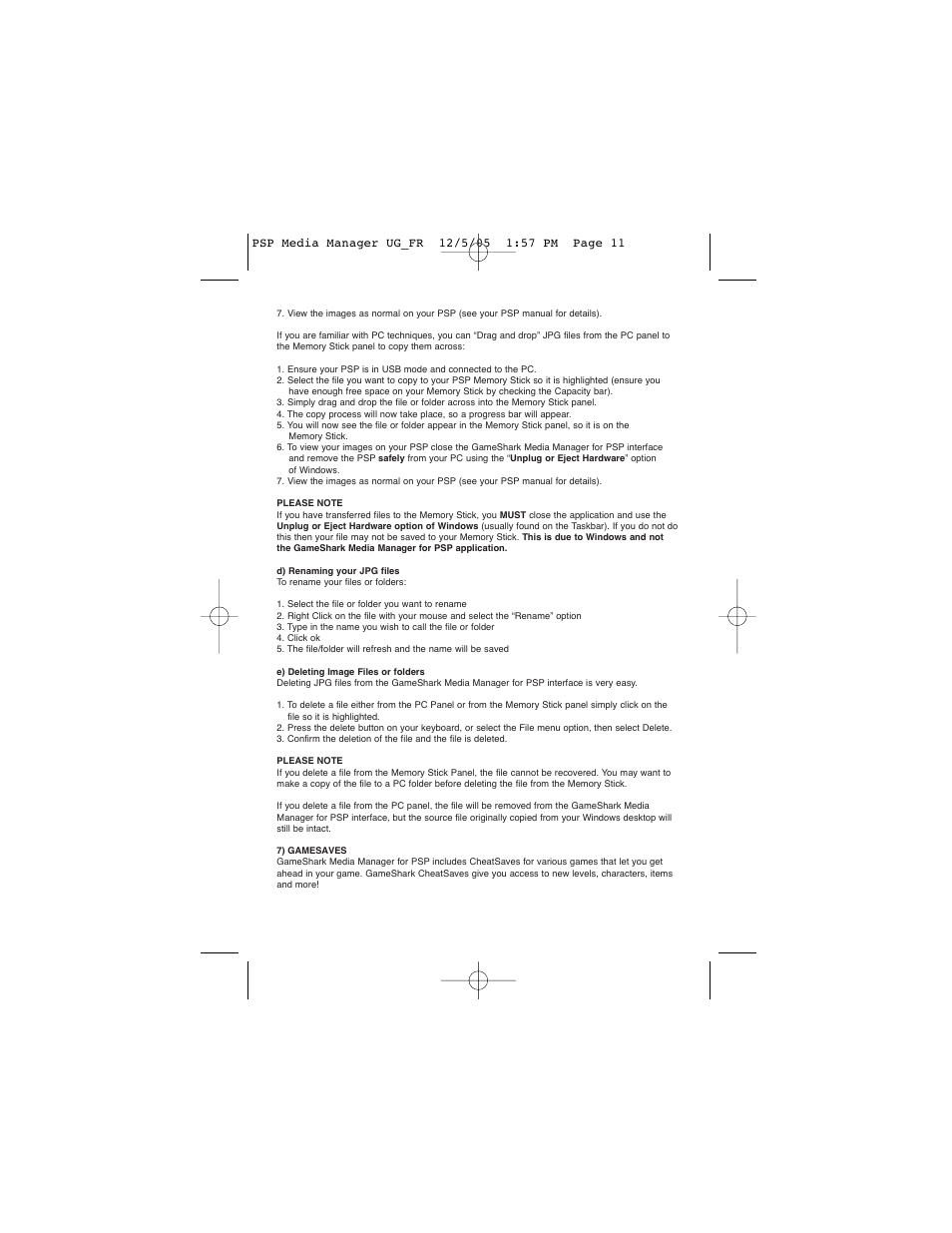 Mad Catz GameShark Media Manager for PSP User Manual | Page 11 / 15