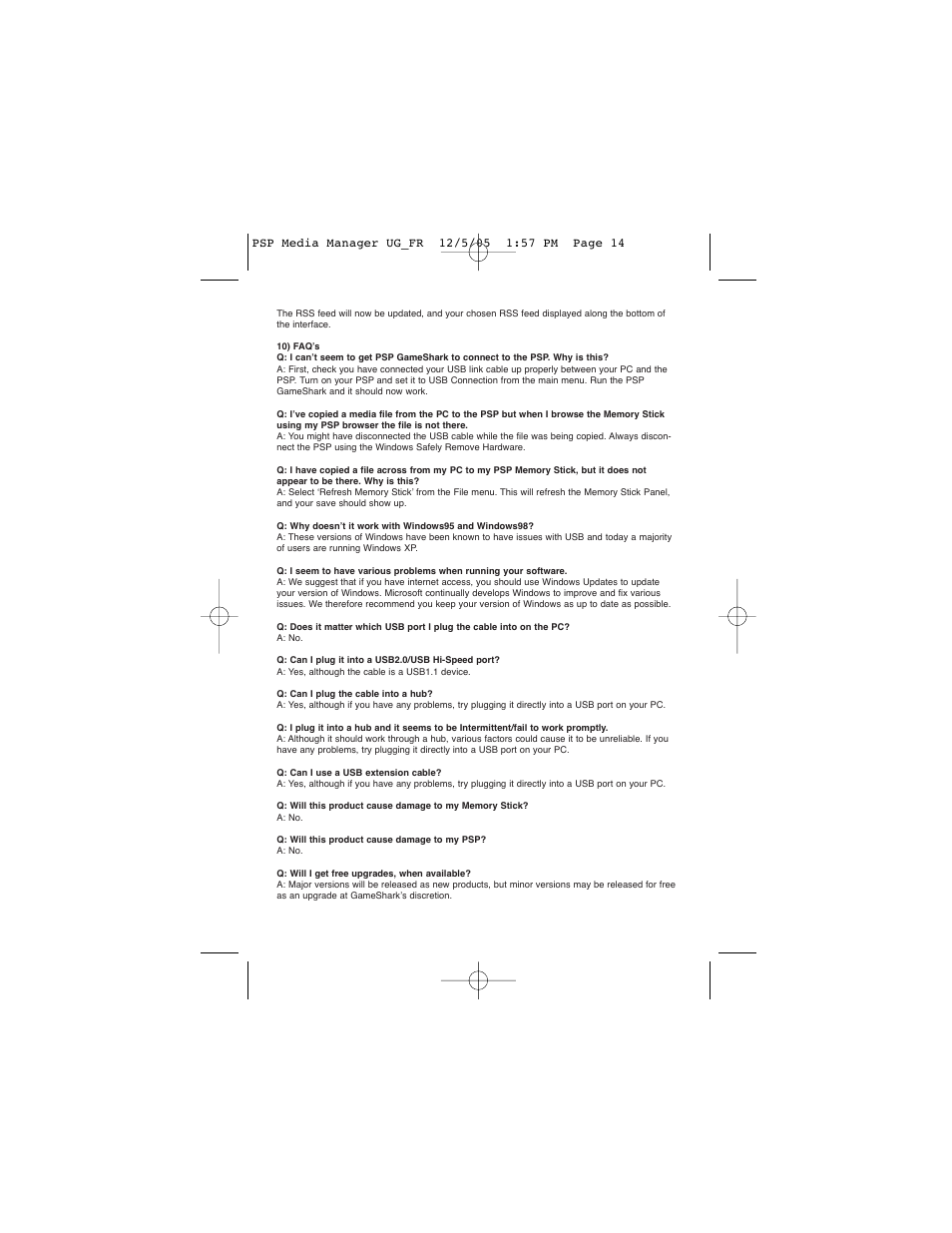 Mad Catz GameShark Media Manager for PSP User Manual | Page 14 / 15