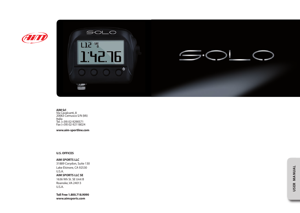 AiM SoloDL User Manual | 21 pages