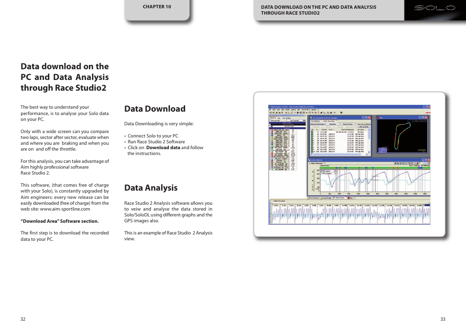 Data download, Data analysis | AiM SoloDL User Manual | Page 17 / 21