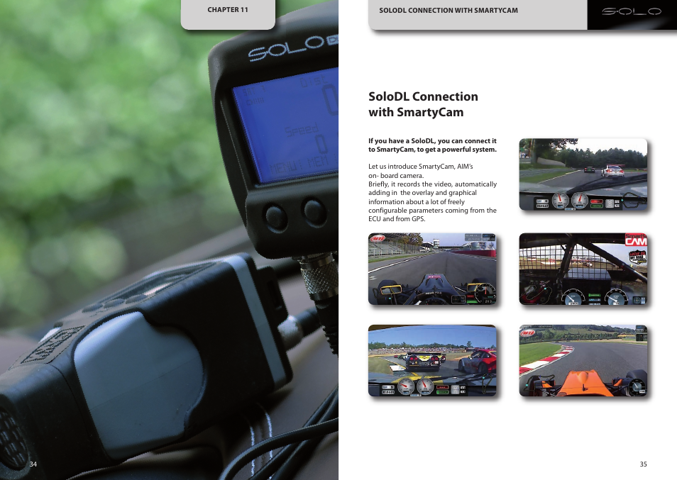 Solodl connection with smartycam | AiM SoloDL User Manual | Page 18 / 21