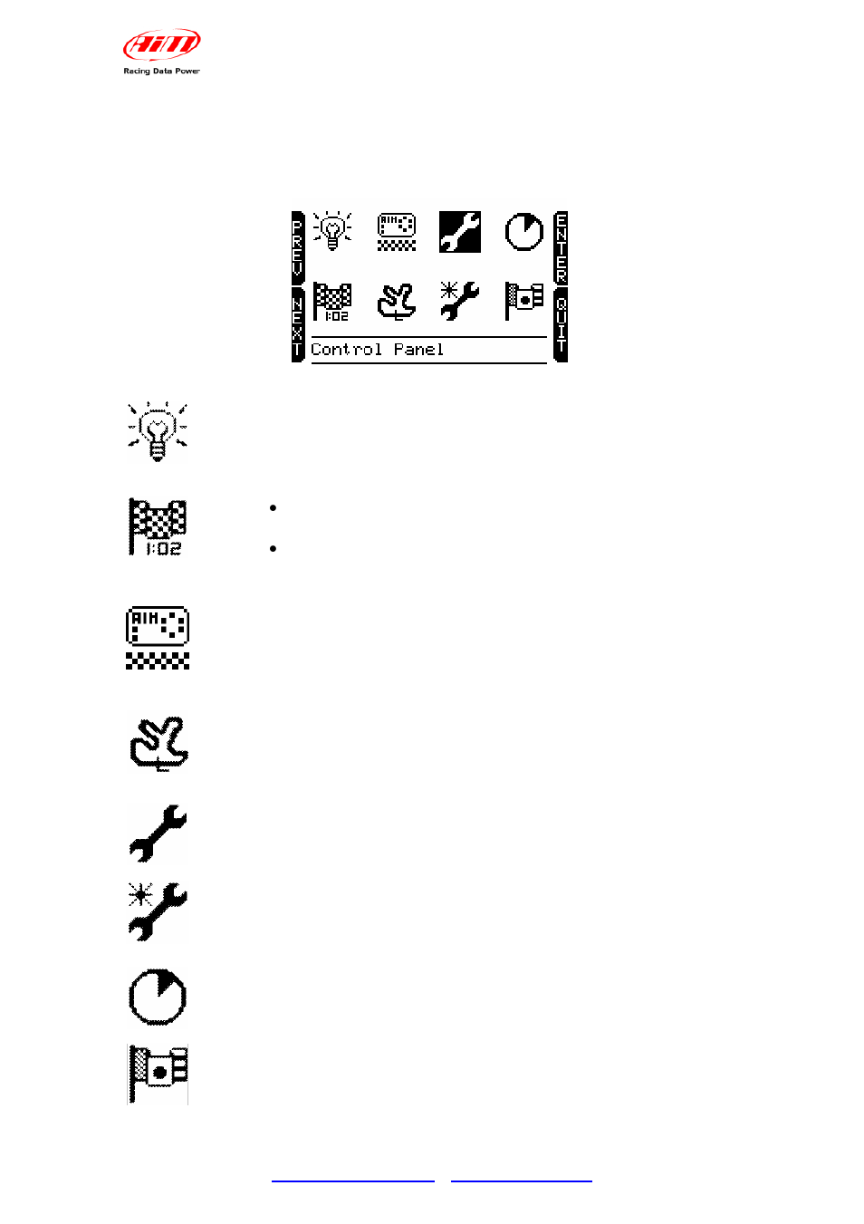 1 – mychron4 configuration menu | AiM MyChron4 User manual User Manual | Page 12 / 24