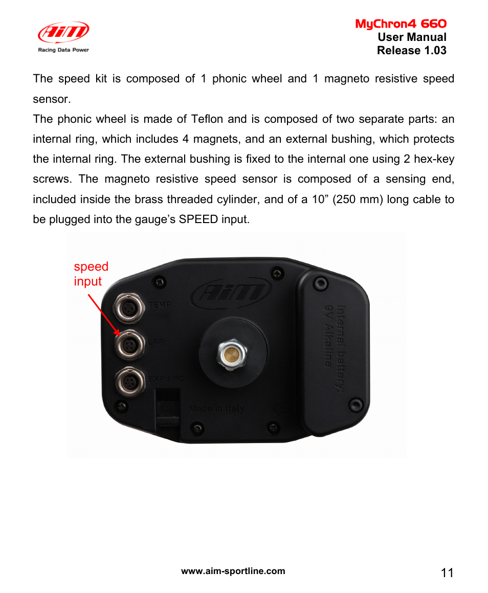 AiM MyChron4 660 User Manual | Page 12 / 87