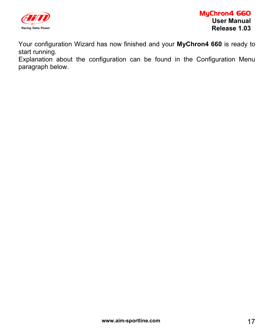 AiM MyChron4 660 User Manual | Page 18 / 87