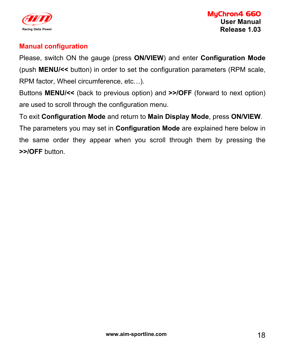 AiM MyChron4 660 User Manual | Page 19 / 87