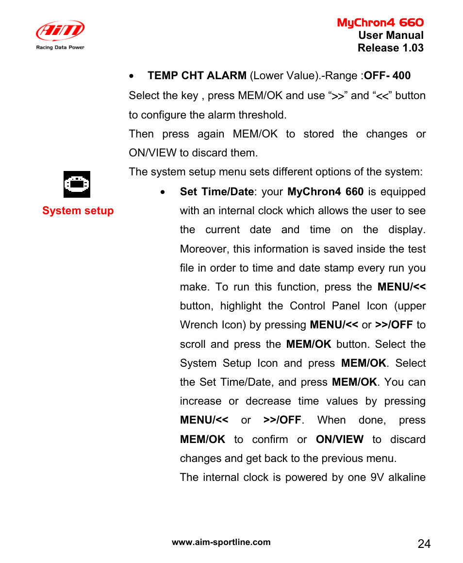 AiM MyChron4 660 User Manual | Page 25 / 87