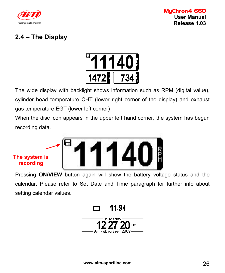 4 – the display | AiM MyChron4 660 User Manual | Page 27 / 87