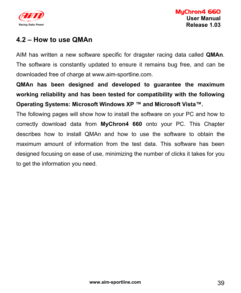 2 – how to use qman | AiM MyChron4 660 User Manual | Page 40 / 87