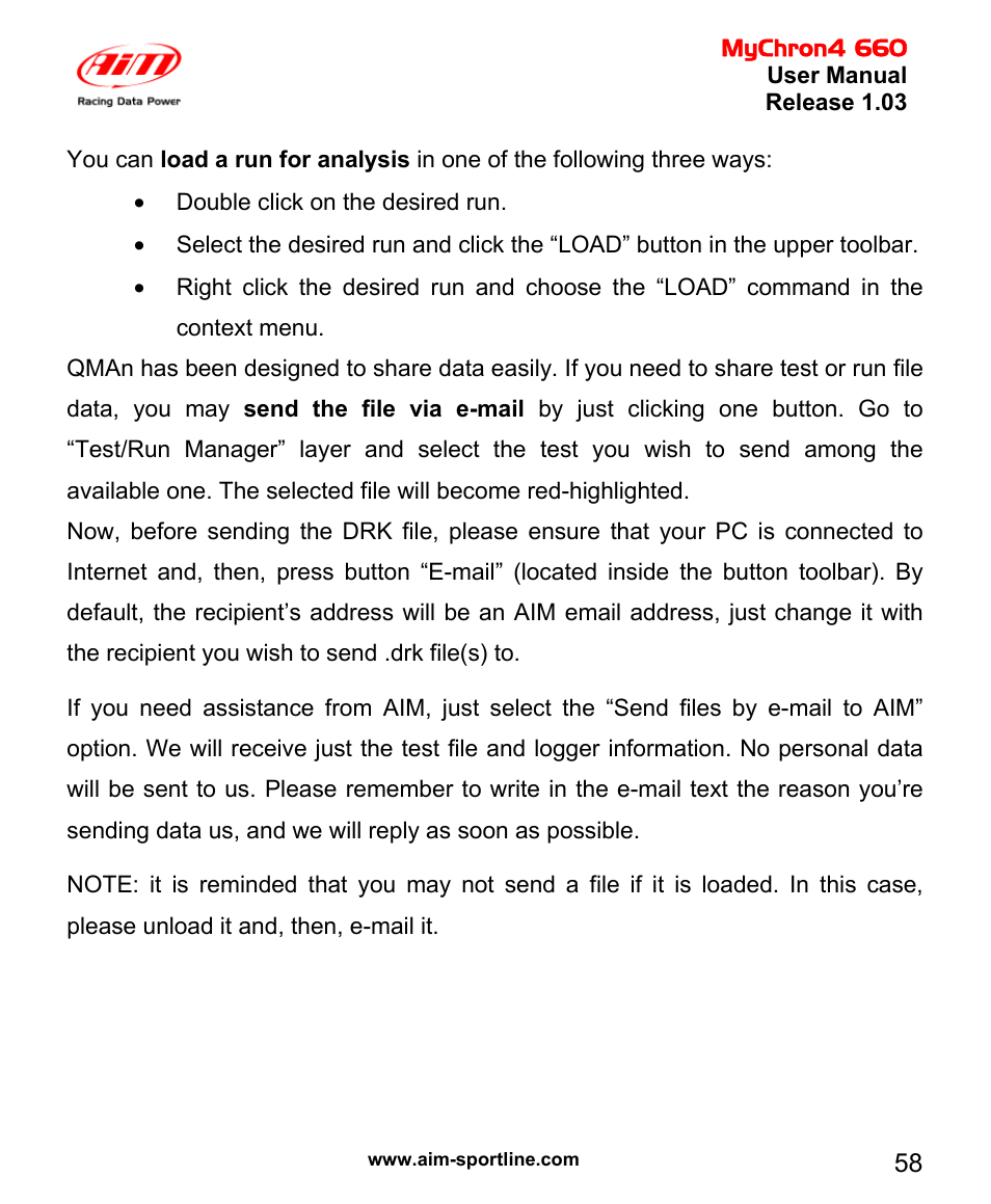 AiM MyChron4 660 User Manual | Page 59 / 87