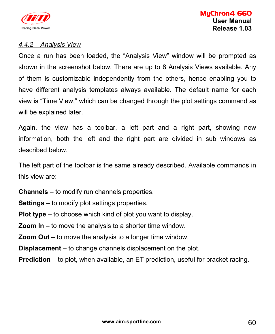 AiM MyChron4 660 User Manual | Page 61 / 87
