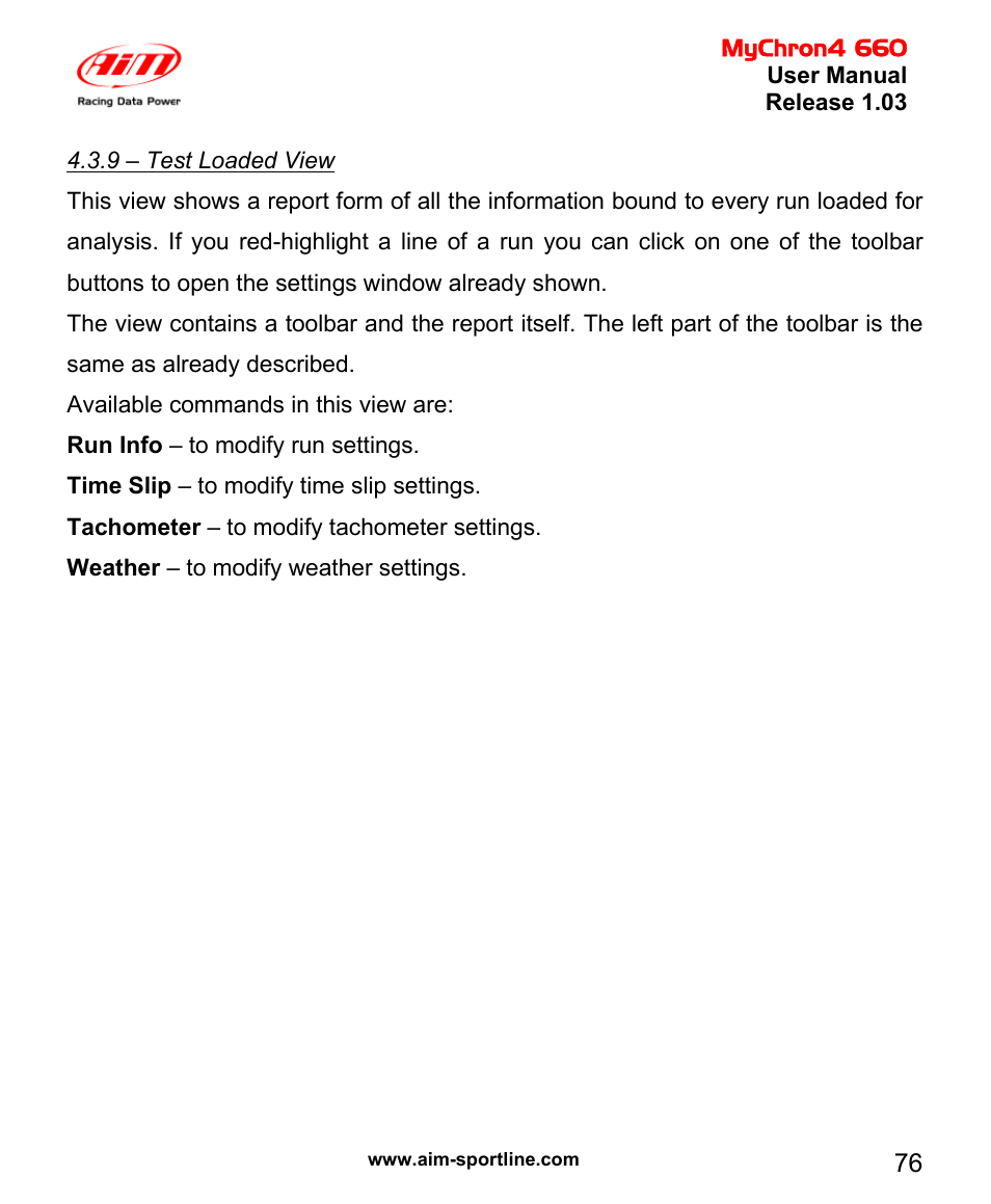 AiM MyChron4 660 User Manual | Page 77 / 87