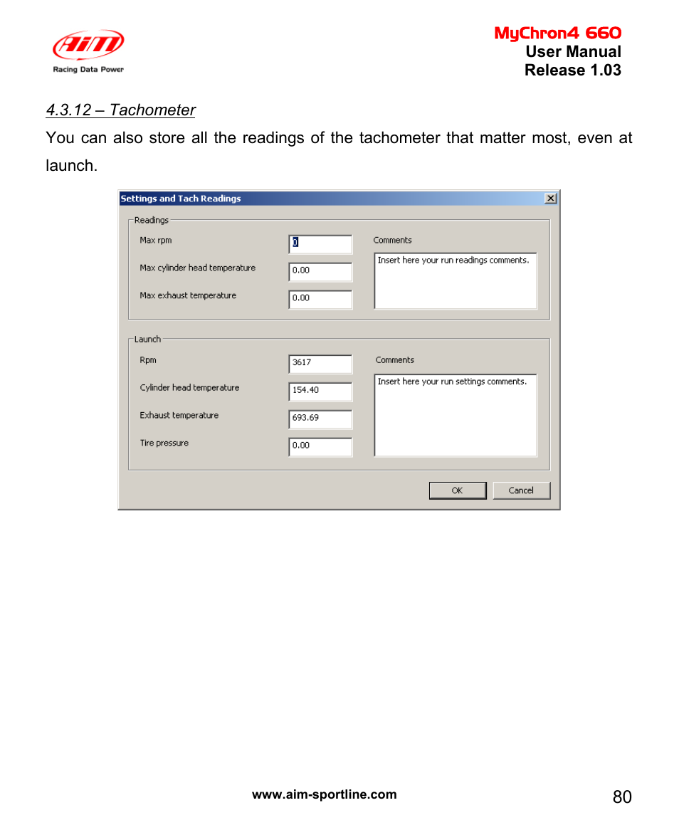 AiM MyChron4 660 User Manual | Page 81 / 87