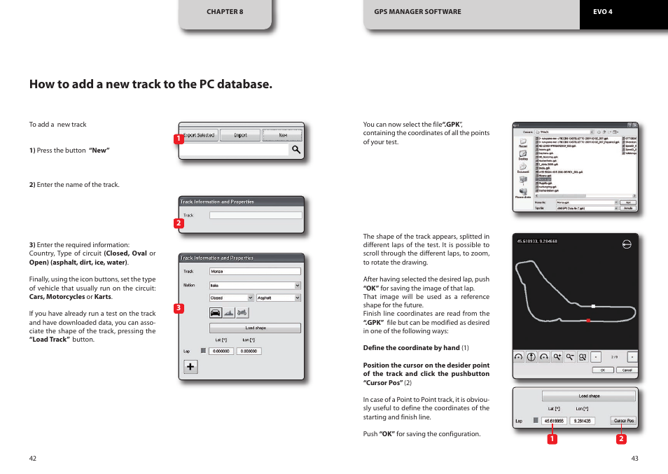 How to add a new track to the pc database | AiM EVO4 User Manual | Page 22 / 28