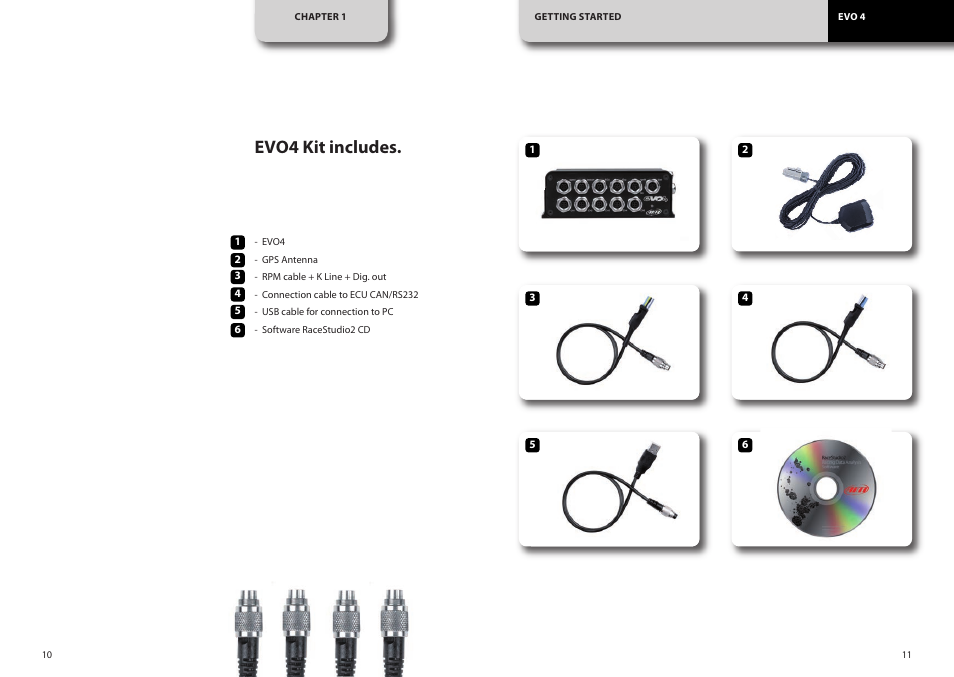 Evo4 kit includes | AiM EVO4 User Manual | Page 6 / 28
