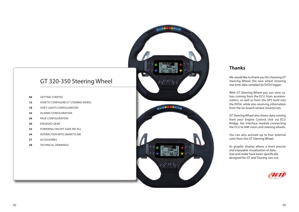 AiM GT Steering Wheel User Manual | Page 2 / 24