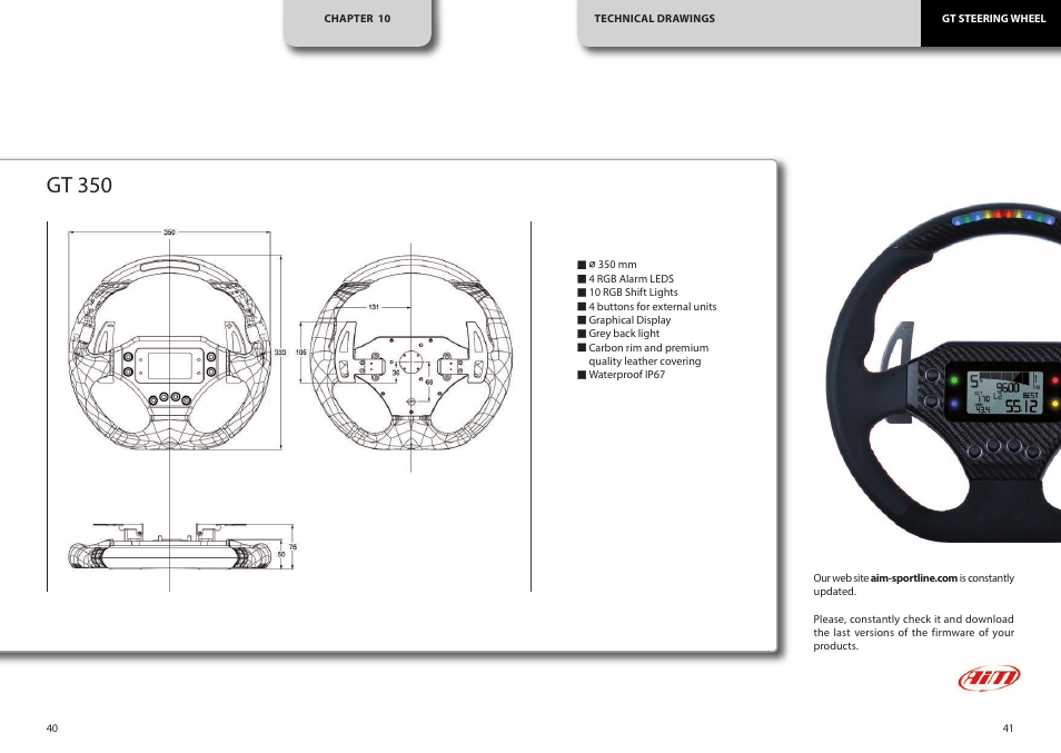 Gt 350 | AiM GT Steering Wheel User Manual | Page 21 / 24