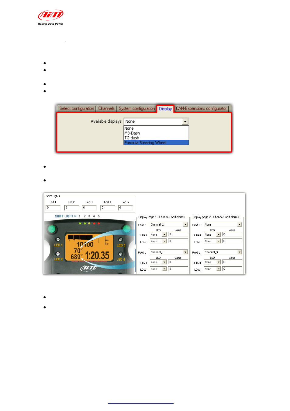 Chapter 6 – configuring the steering wheel | AiM Formula Steering Wheel User Manual | Page 14 / 20