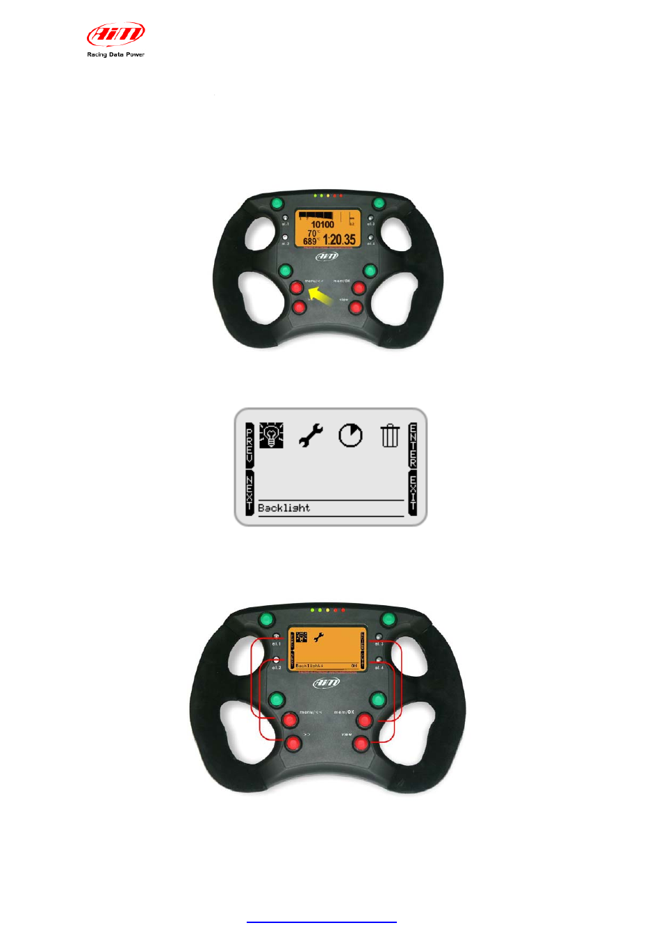 Chapter 3 – menu functions | AiM Formula Steering Wheel User Manual | Page 6 / 20
