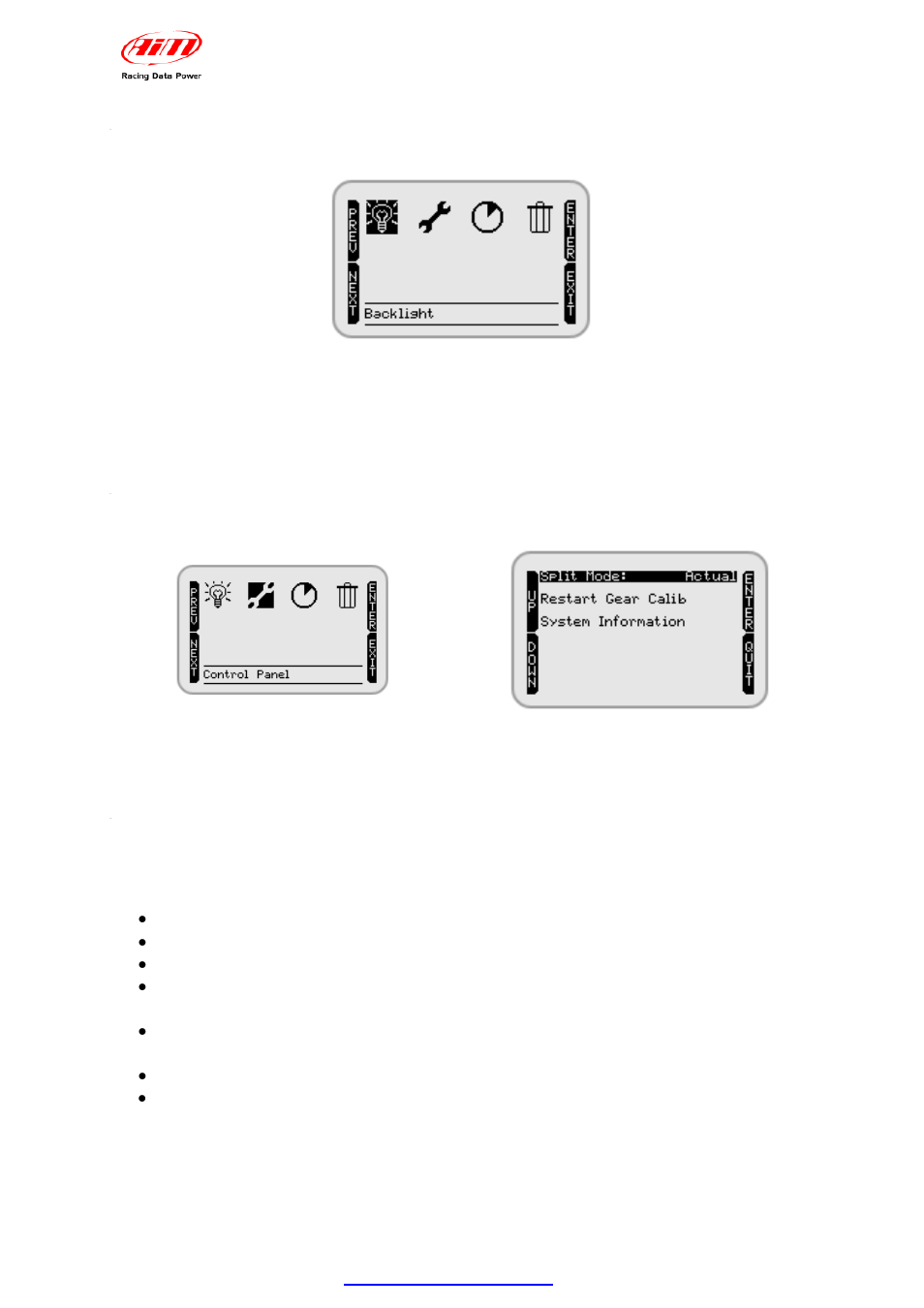 1 – backlight, 2 – control panel, 1 – split | AiM Formula Steering Wheel User Manual | Page 7 / 20