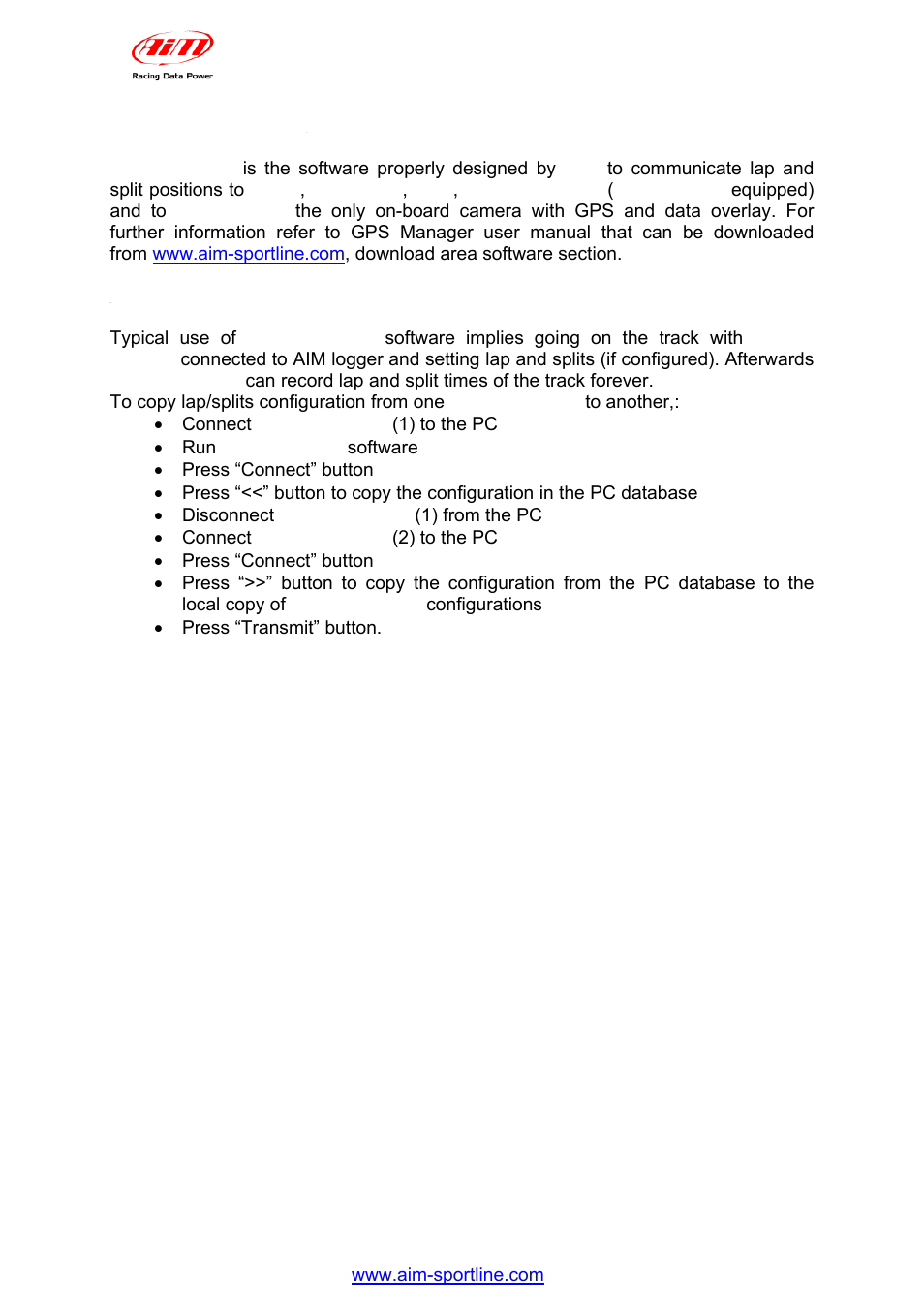 5 – gps manager software, 1 – typical use of gps manager | AiM GPS05 Module User Manual | Page 22 / 32