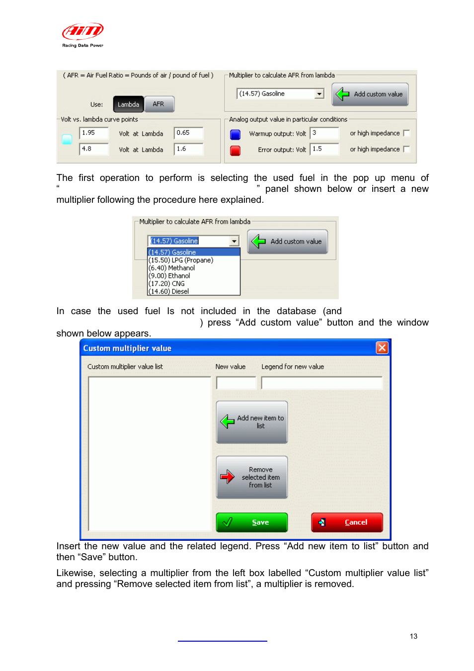 AiM LCU-One CAN + Analog ver 1.05 User Manual | Page 14 / 36