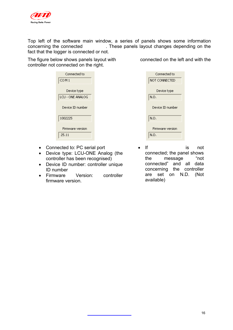 4 – informative panels | AiM LCU-One CAN + Analog ver 1.05 User Manual | Page 17 / 36