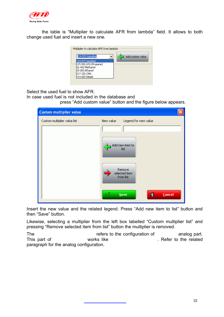 AiM LCU-One CAN + Analog ver 1.05 User Manual | Page 23 / 36