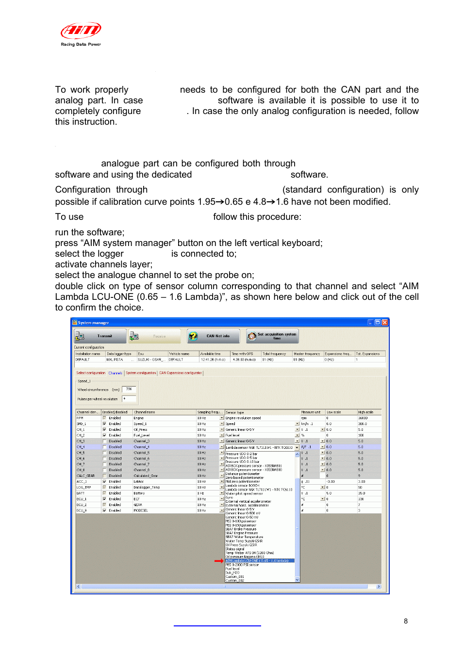 6 – lcu-one configuration, 1 – lcu-one standard analogue configuration | AiM LCU-One CAN + Analog ver 1.05 User Manual | Page 9 / 36