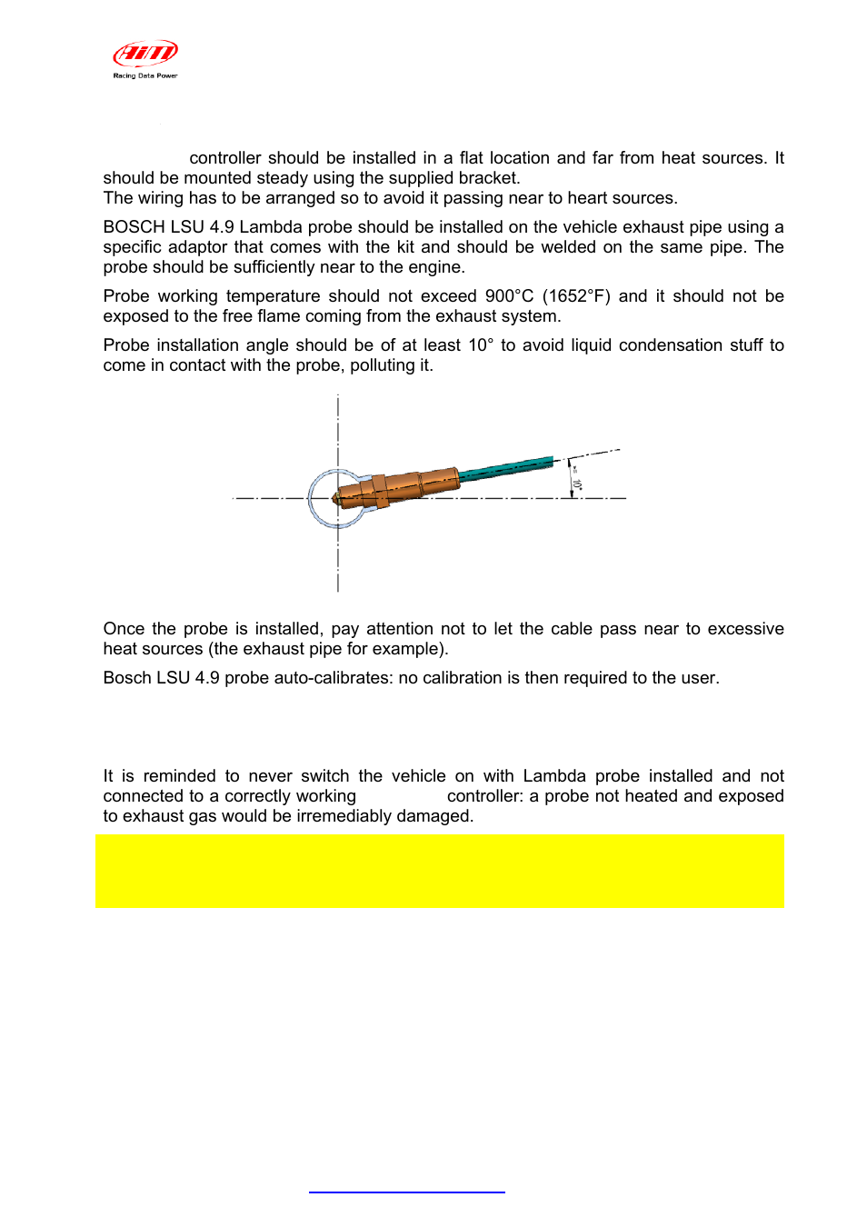 Chapter 2 – lcu-one and lambda probe mounting | AiM LCU-One CAN for MXL/EVO3 User Manual | Page 4 / 16