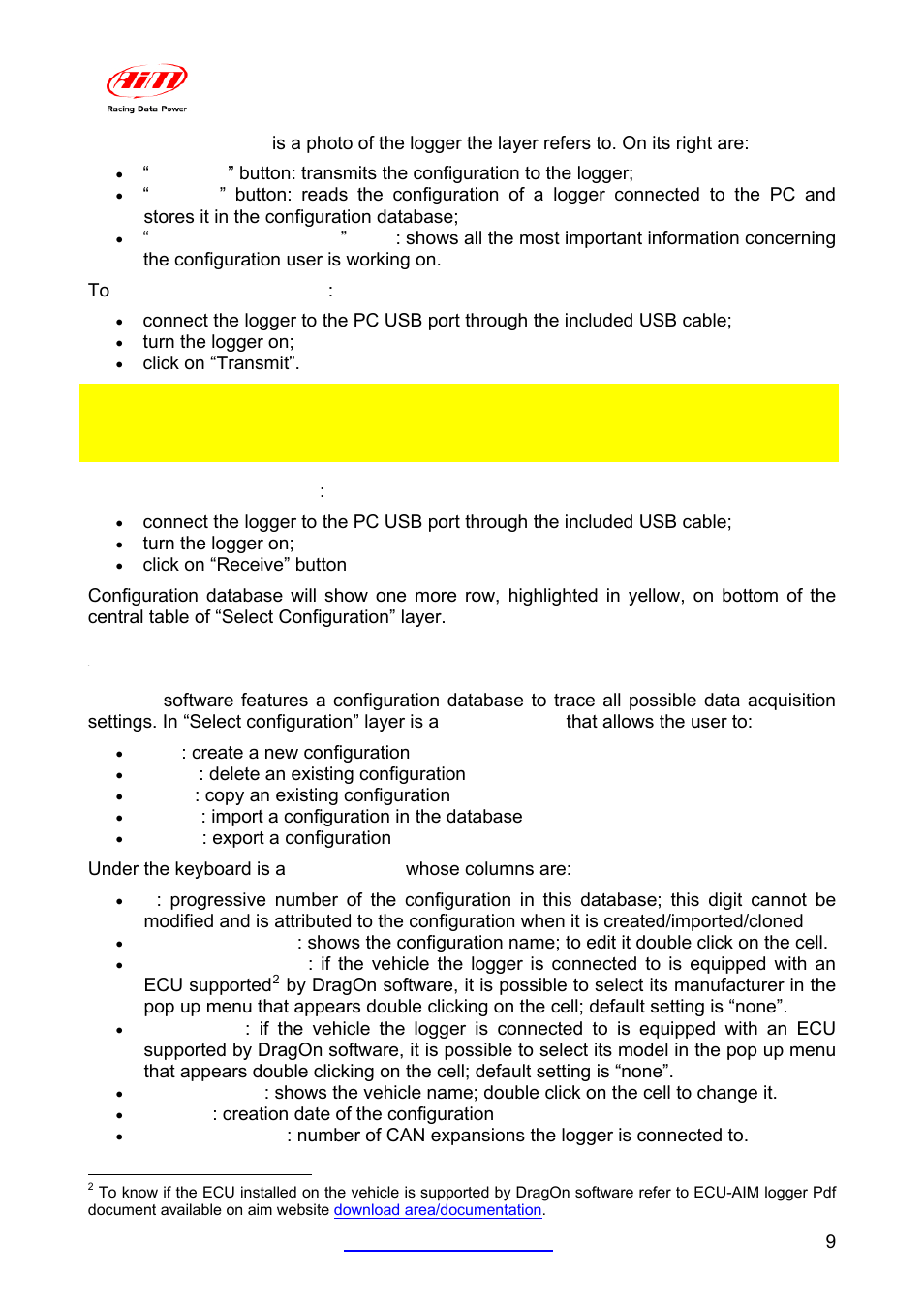 1 – select configuration | AiM LCU-One CAN for MXL QM/EVO3 QM User Manual | Page 10 / 22