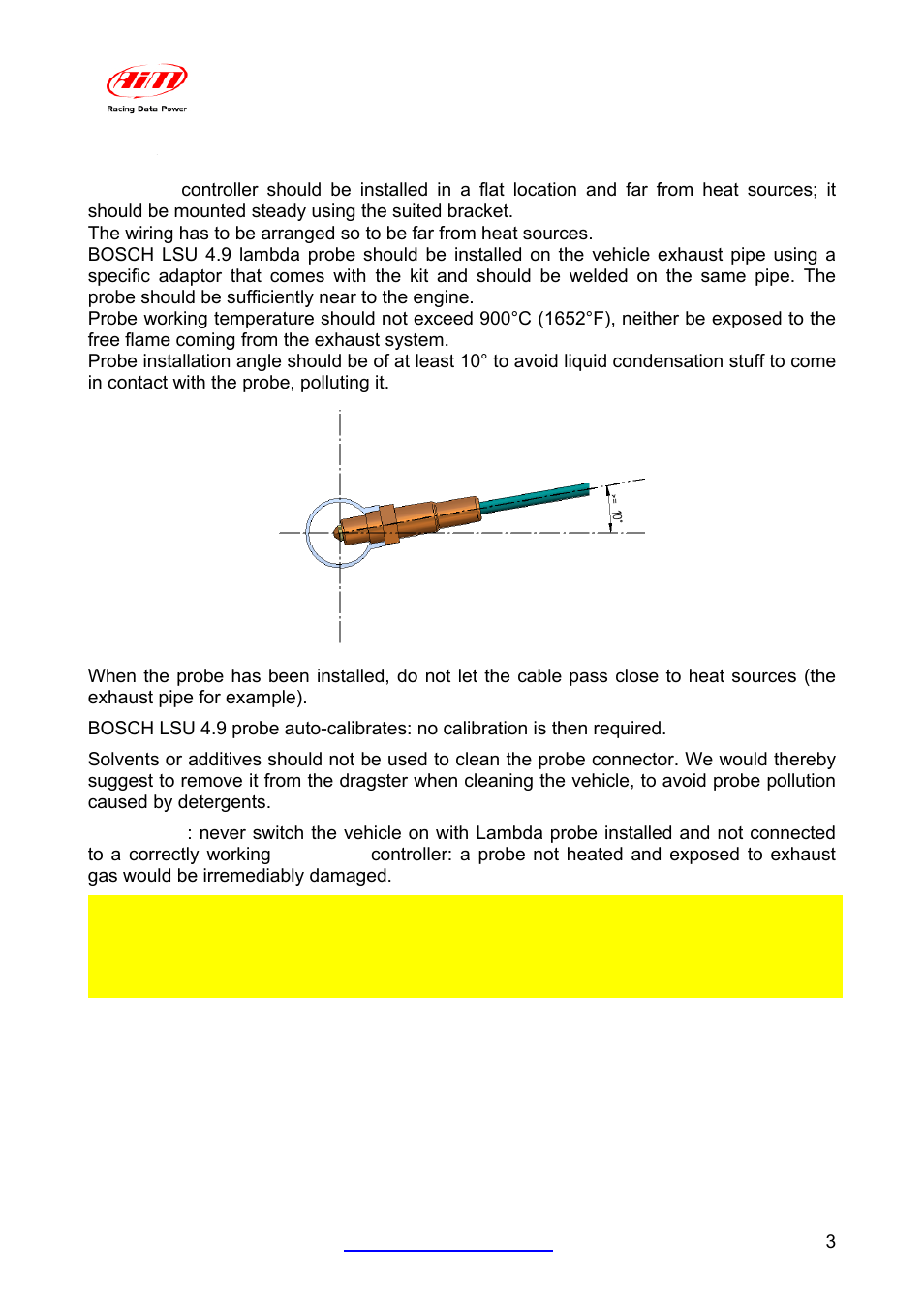 Chapter 2 – lcu–one and lambda probe mounting | AiM LCU-One CAN for MXL QM/EVO3 QM User Manual | Page 4 / 22