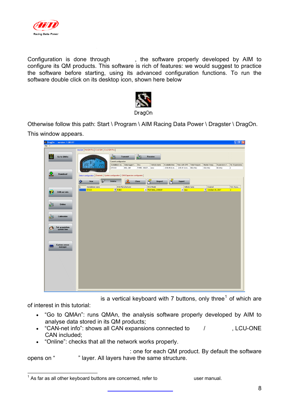 Chapter 4 – configuration | AiM LCU-One CAN for MXL QM/EVO3 QM User Manual | Page 9 / 22