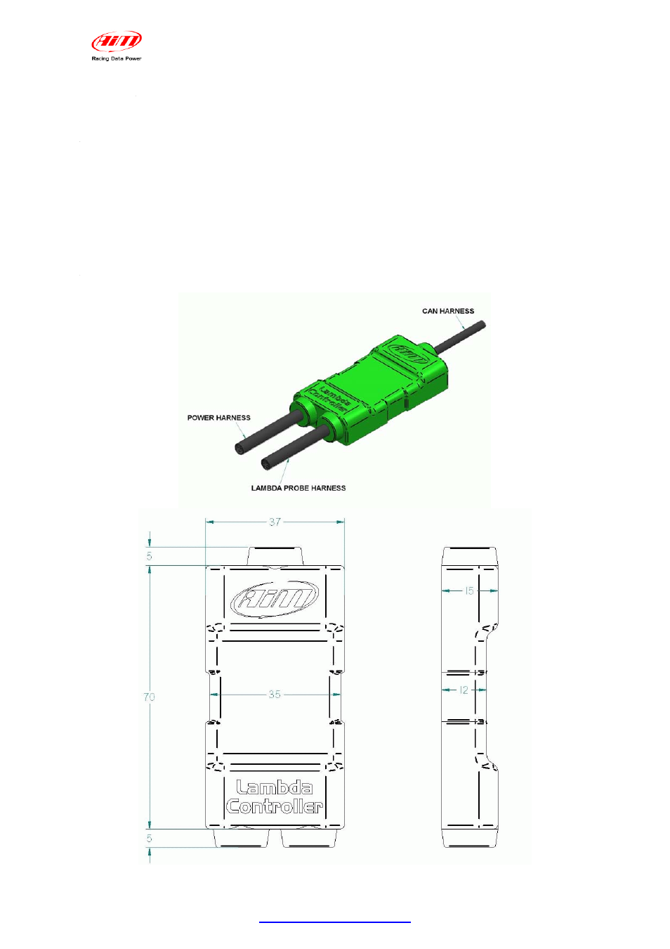 Appendix – part number and technical drawings, A” – part number of lcu-one analog, B” – technical drawings | AiM LCU-One Analog  ver 1.02 User Manual | Page 15 / 16
