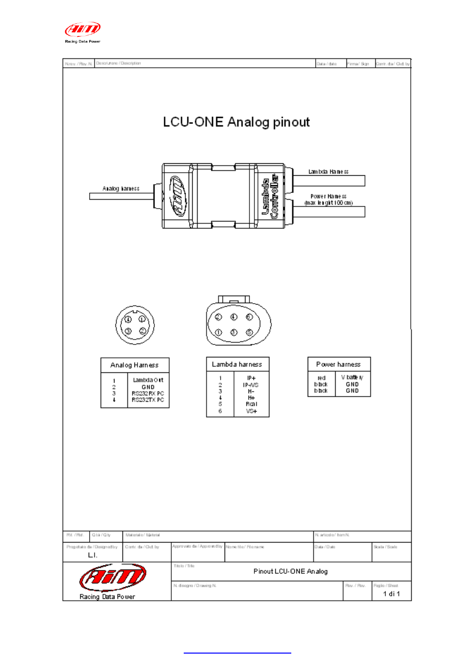 AiM LCU-One Analog  ver 1.02 User Manual | Page 16 / 16