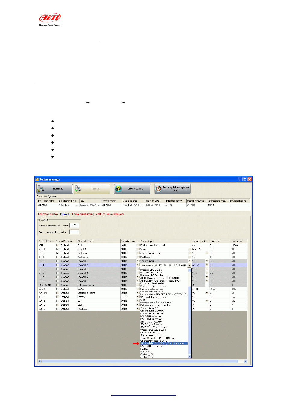 Chapter 3 – configuration, 1 – lcu-one analog standard configuration | AiM LCU-One Analog  ver 1.02 User Manual | Page 5 / 16