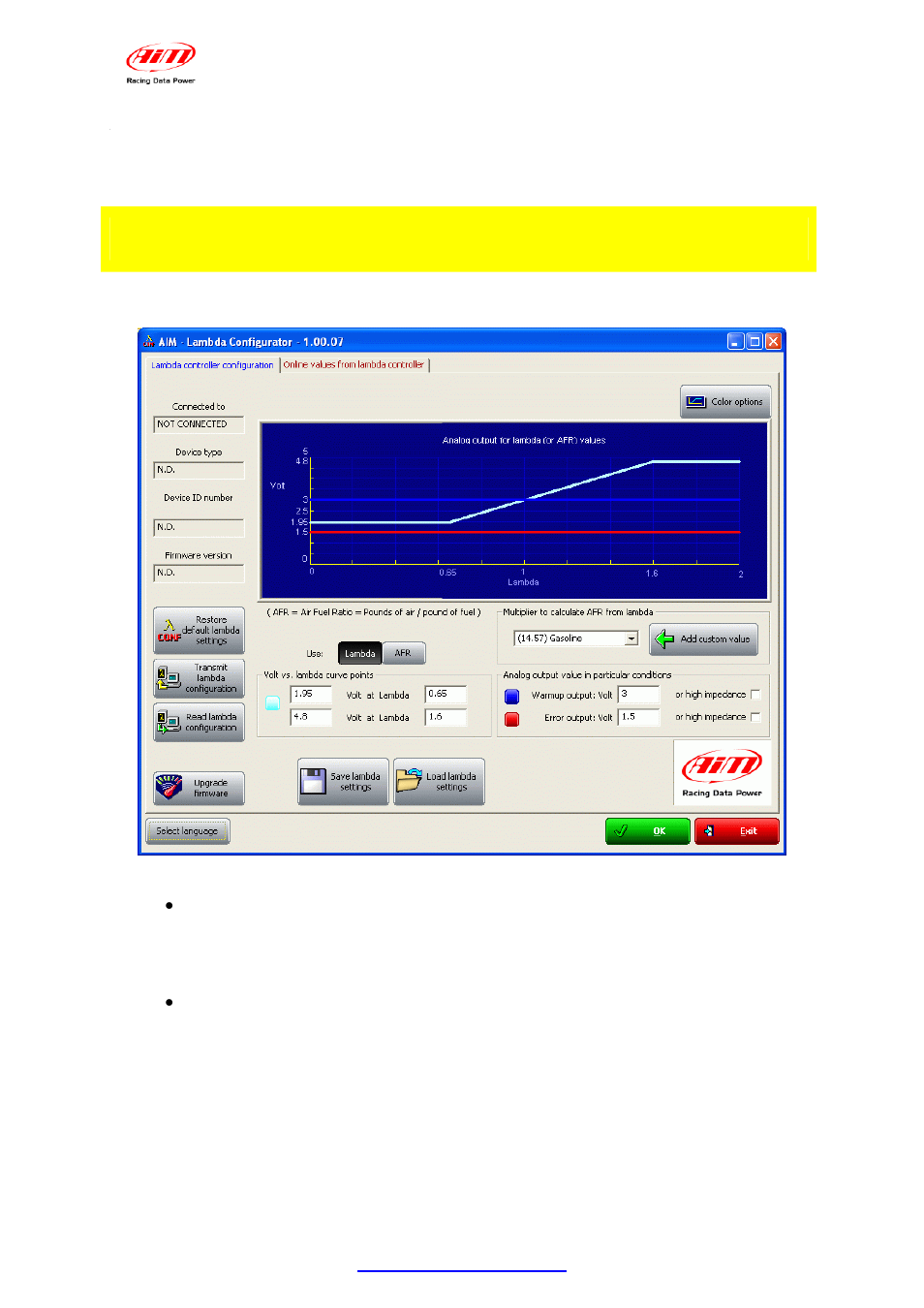 2 – lcu-one analog custom configuration | AiM LCU-One Analog  ver 1.02 User Manual | Page 8 / 16