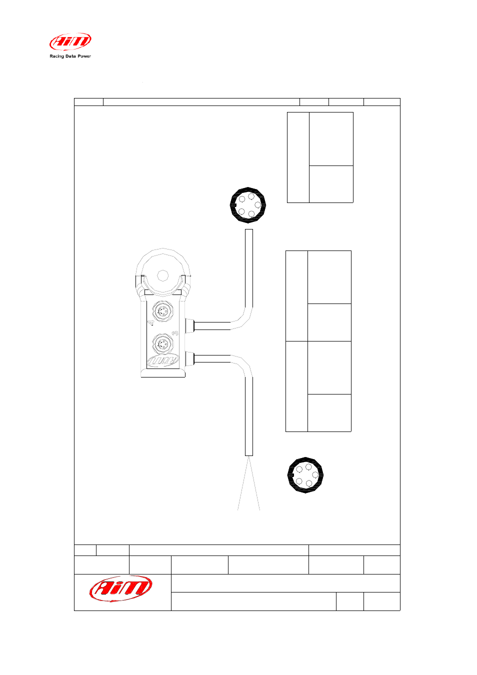 Appendix – technical drawings, Two ways data hub pinout | AiM Data Hub User Manual | Page 8 / 9