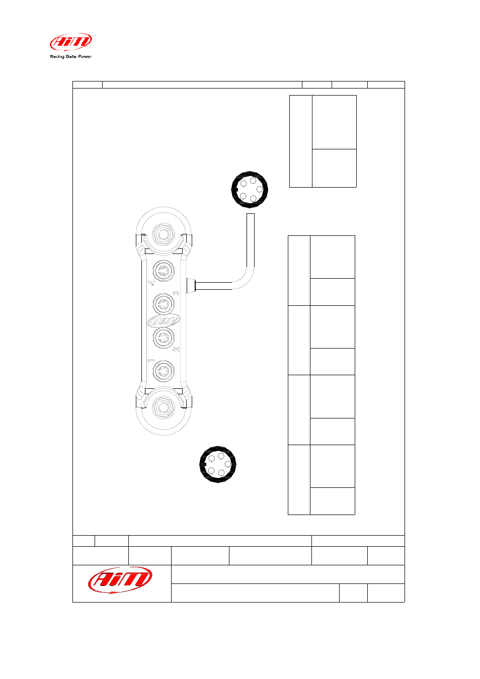 Four ways data hub pinout | AiM Data Hub User Manual | Page 9 / 9