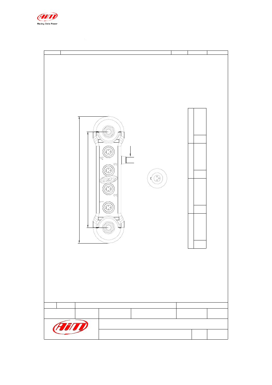Appendix – technical drawings, Tc hub pi nout | AiM TC Hub User Manual | Page 9 / 9