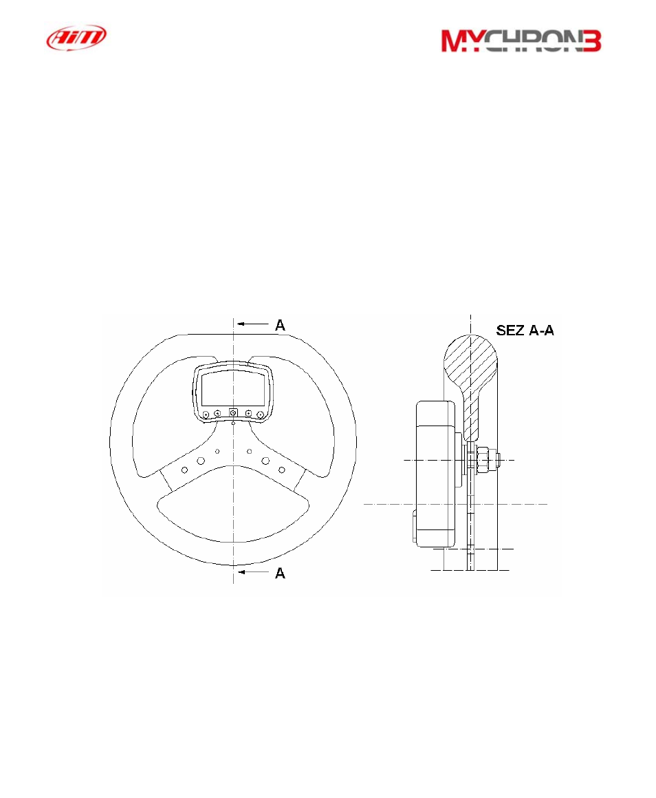 Installing mychron 3 on the steering wheel | AiM MyChron3 Basic User Manual | Page 15 / 55