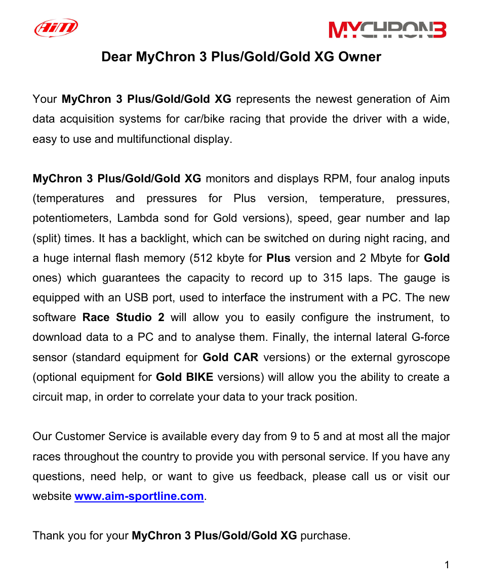 AiM MyChron3 XG Log User Manual | 91 pages
