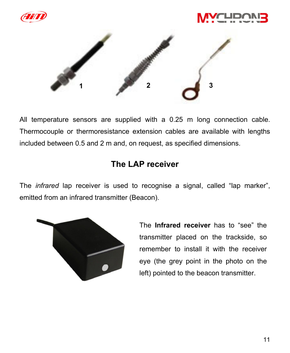 The lap receiver | AiM MyChron3 XG Log User Manual | Page 11 / 91
