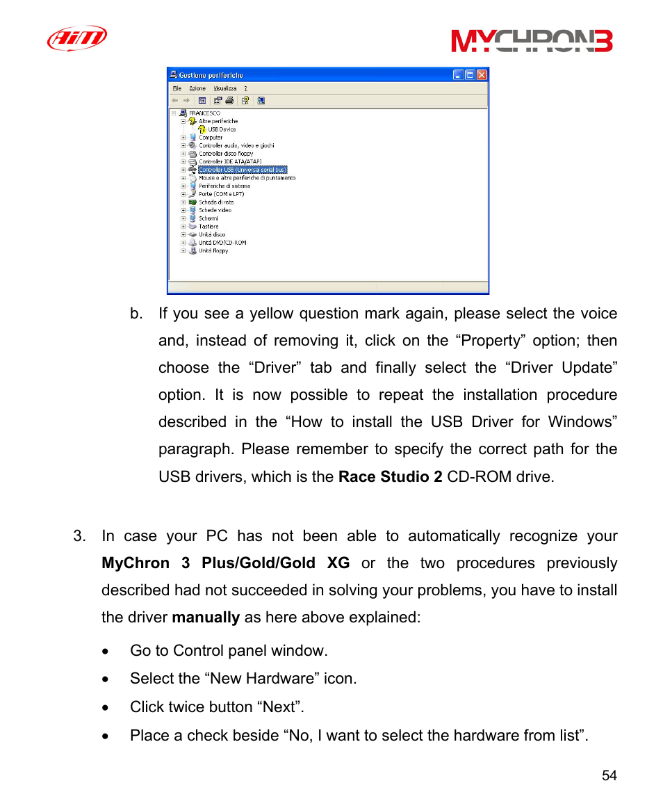 AiM MyChron3 XG Log User Manual | Page 54 / 91