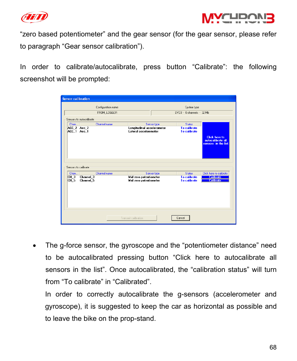 AiM MyChron3 XG Log User Manual | Page 68 / 91