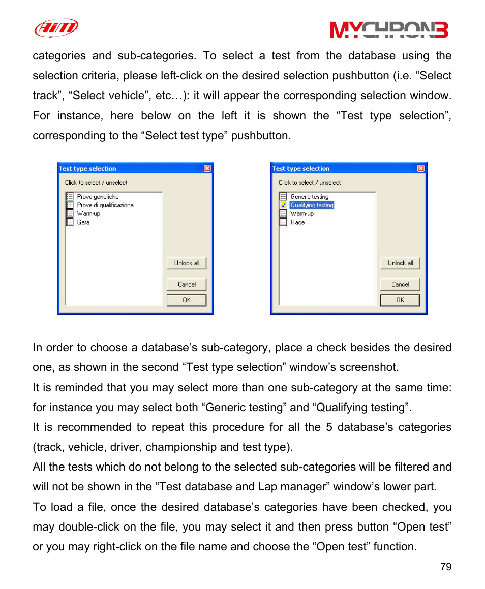 AiM MyChron3 XG Log User Manual | Page 79 / 91