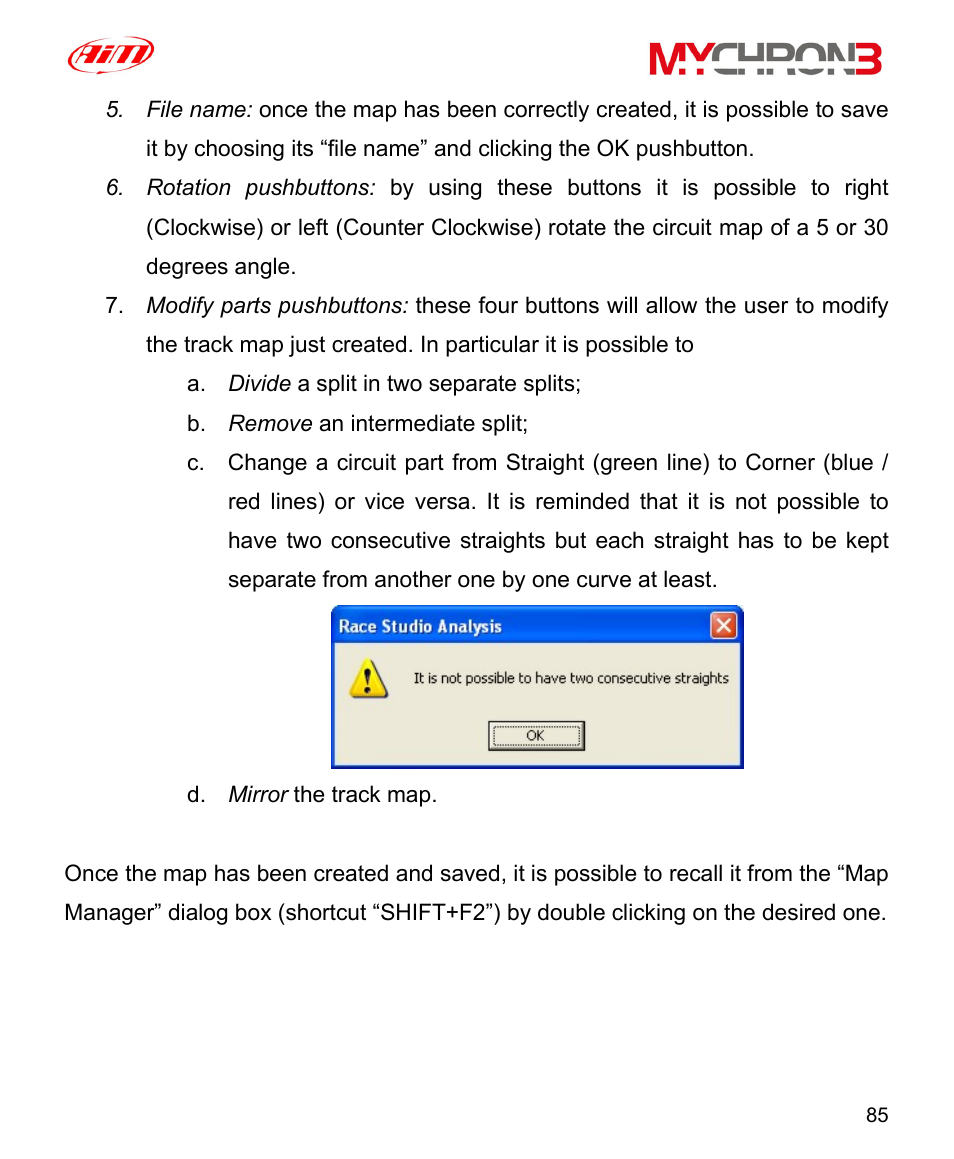 AiM MyChron3 XG Log User Manual | Page 85 / 91