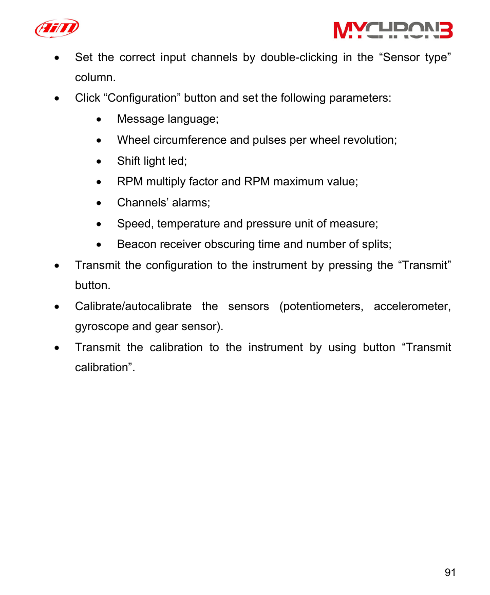 AiM MyChron3 XG Log User Manual | Page 91 / 91