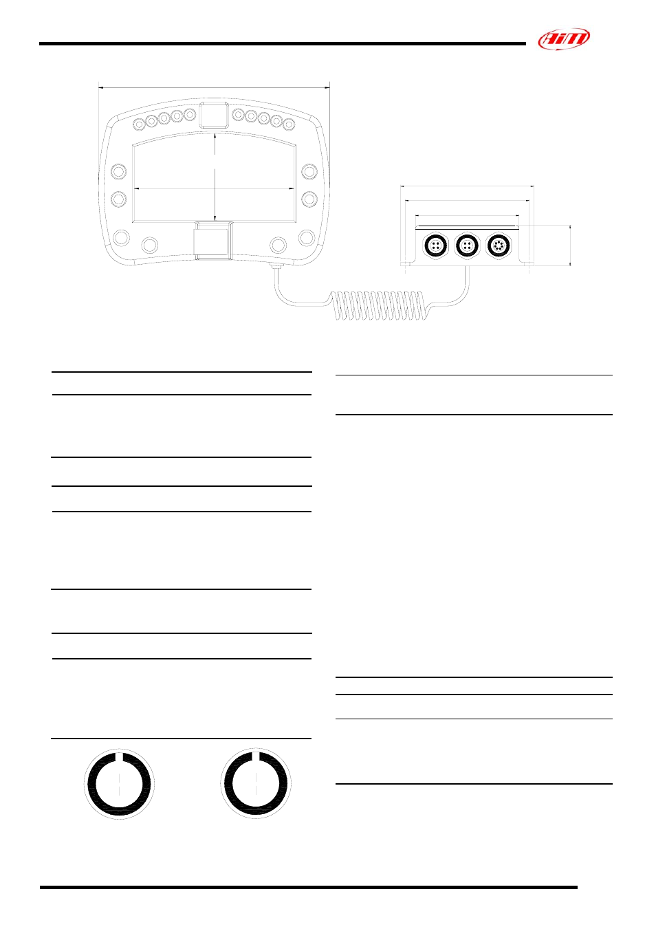 Dimensions, Technical characteristics | AiM MyChron3 Visor User Manual | Page 4 / 4