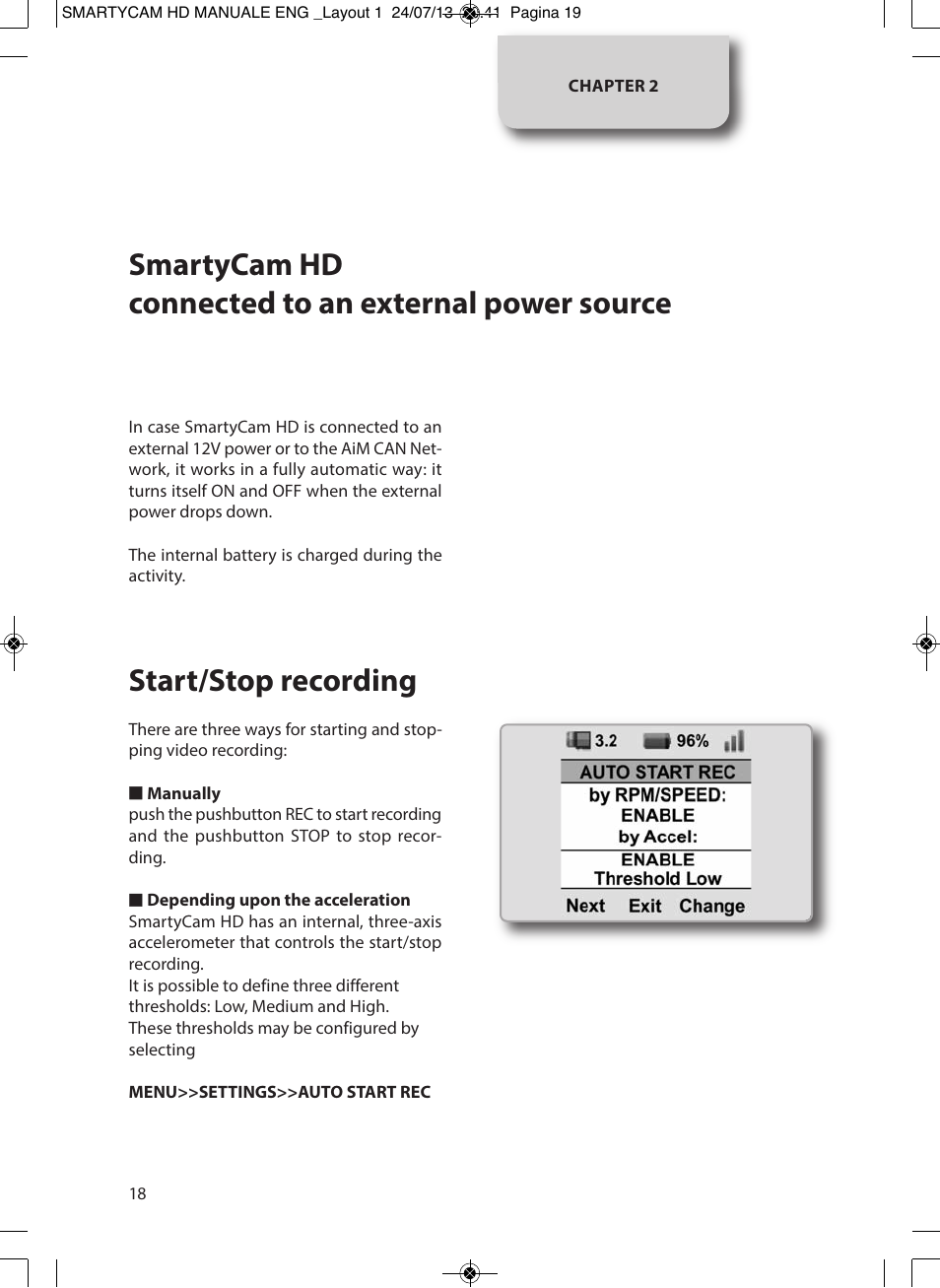 AiM SmartyCam GP HD ver 1.00 User Manual | Page 18 / 48