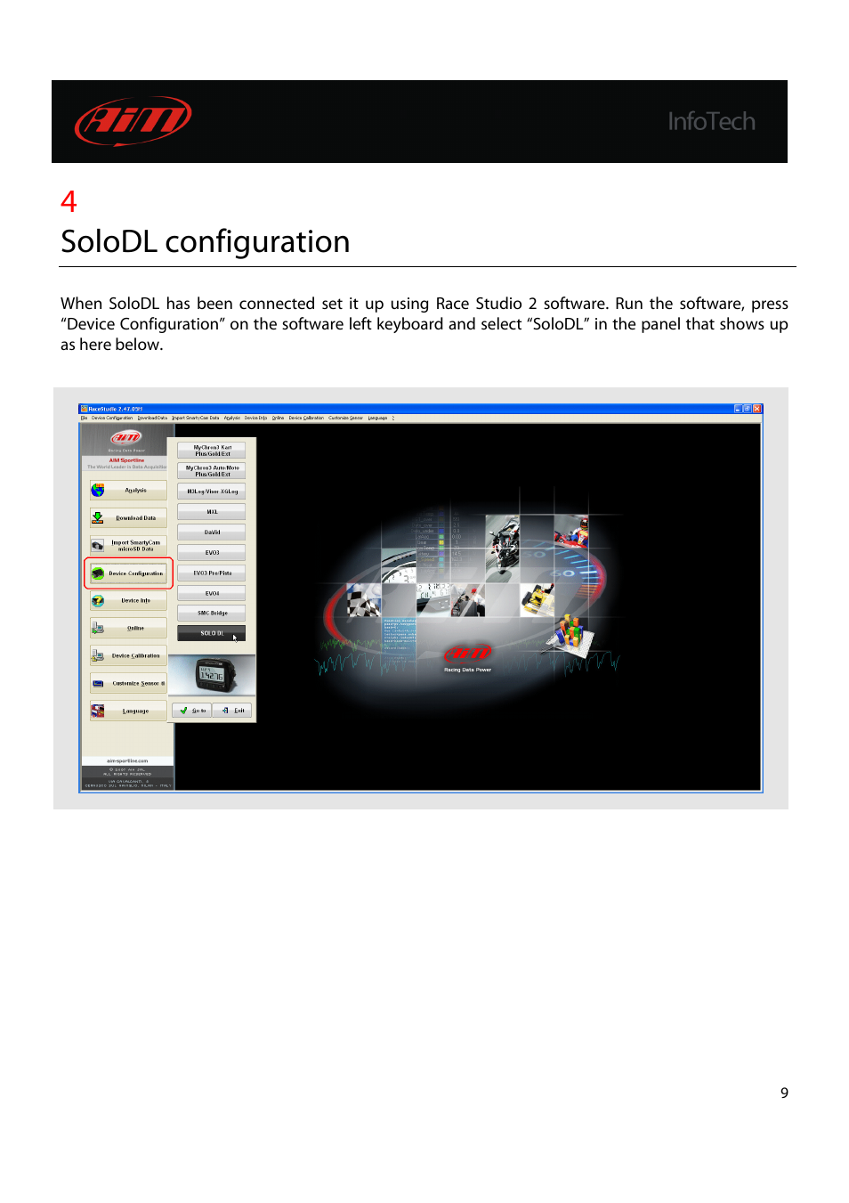 4solodl configuration | AiM Suzuki RMZ 450 4 stroke User Manual | Page 10 / 12